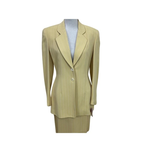 Zelda Yellow Strip Jacket & Skirt Suit Size 8 New With Tags